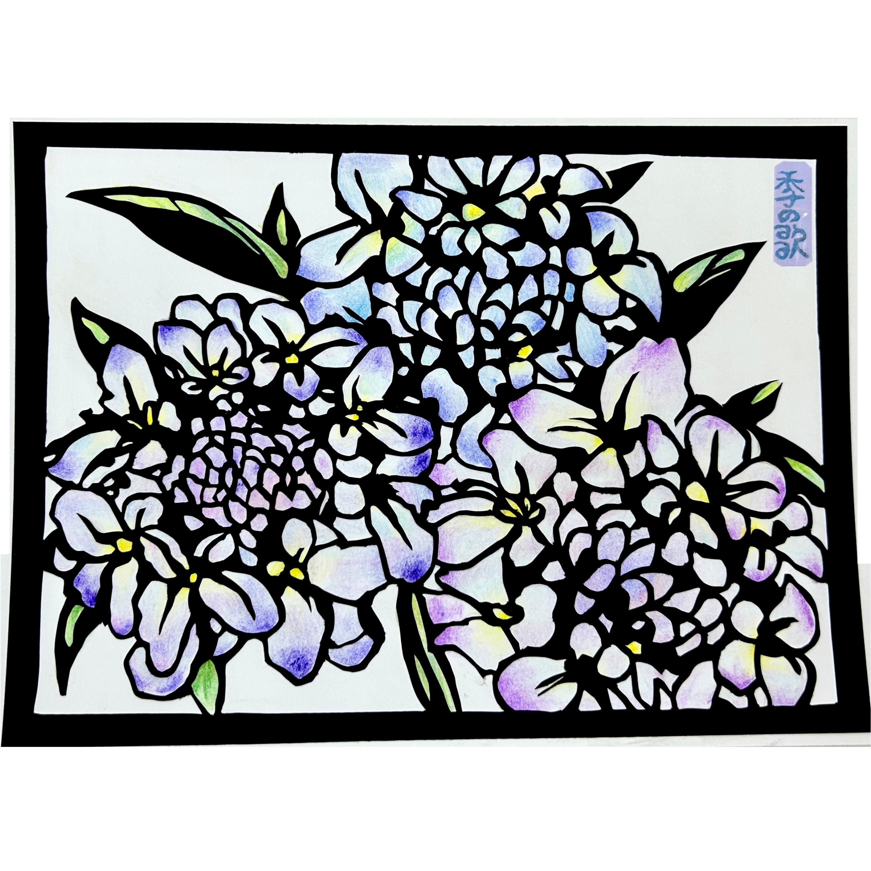 切り絵”花水彩”【春・イベリス】1枚目の画像